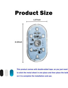 Bombilla LED Interior de Coche QKWL 4PCS Azul 7 Colores 2