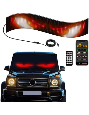 Cartel LED programable CarPanidic 58.4x12.7cm negro