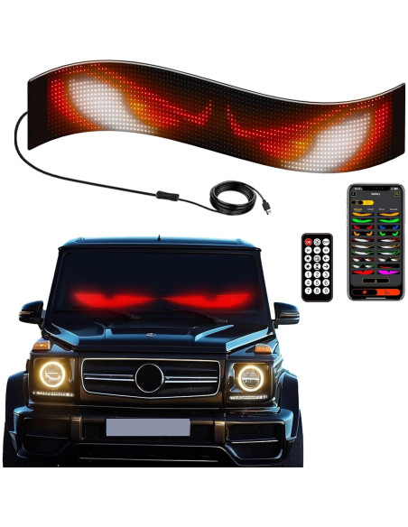 Cartel LED programable CarPanidic 58.4x12.7cm negro