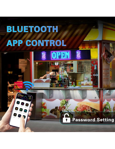 Cartel LED programable CarPanidic 58.4x12.7cm negro