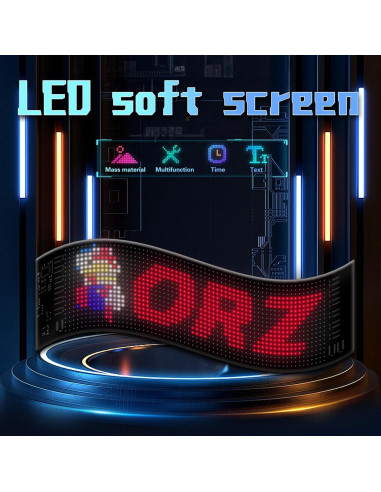 Cartel LED programable CarPanidic 58.4x12.7cm negro