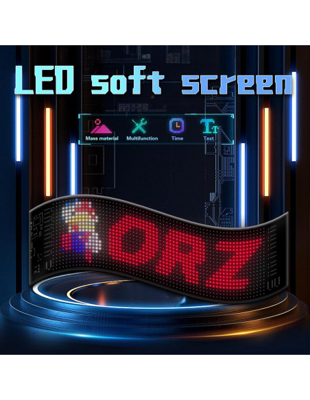 Cartel LED programable CarPanidic 58.4x12.7cm negro