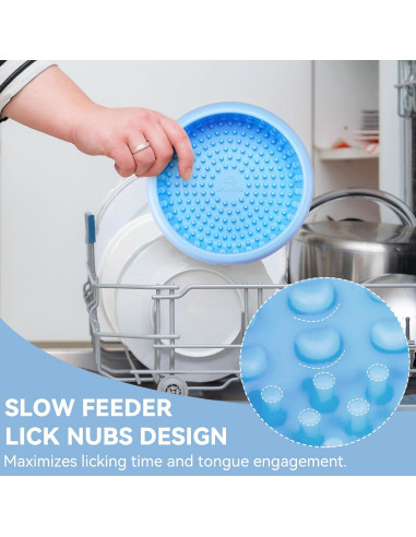 Tazón de Lamer Animire Azul Bebé L - Silicona Antideslizante