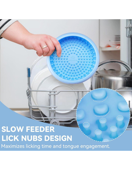 Tazón de Lamer Animire Azul Bebé L - Silicona Antideslizante