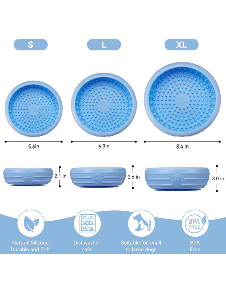 Tazón de Lamer Animire Azul Bebé L - Silicona Antideslizante