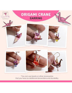 Kit de Pendientes de Origami Origamipolly - 10 Piezas de Papel Washi 2