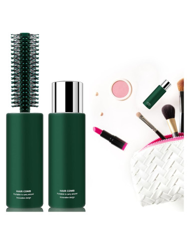 Cepillo Redondo de Viaje CANIPHA para Cabello Rizado y Liso Verde