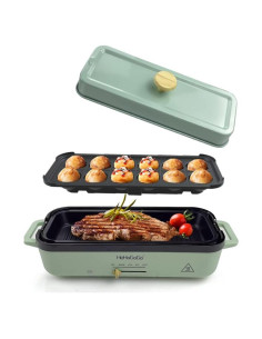 Plancha Eléctrica Multifuncional HeHoGoGo con 2 Sartenes Antiadherentes