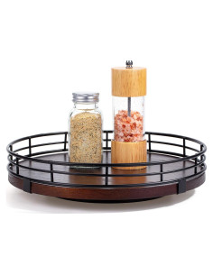 Organizador giratorio Lazy Susan BAMBOO LAND 30.48 cm Caoba
