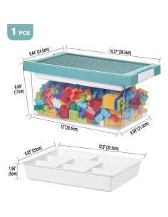Caja de Almacenamiento de Plástico Loobuu Verde 36.5x24.5cm 2