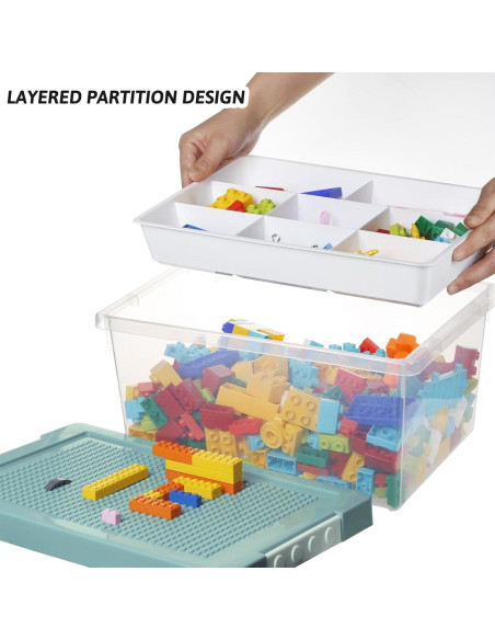 Caja de Almacenamiento de Plástico Loobuu Verde 36.5x24.5cm