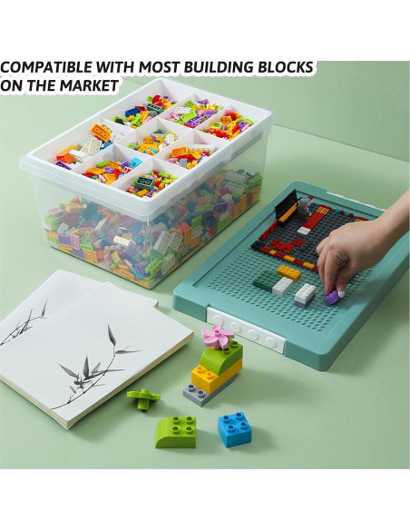 Caja de Almacenamiento de Plástico Loobuu Verde 36.5x24.5cm