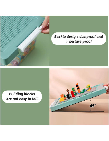 Caja de Almacenamiento de Plástico Loobuu Verde 36.5x24.5cm