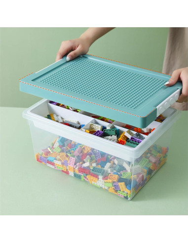 Caja de Almacenamiento de Plástico Loobuu Verde 36.5x24.5cm