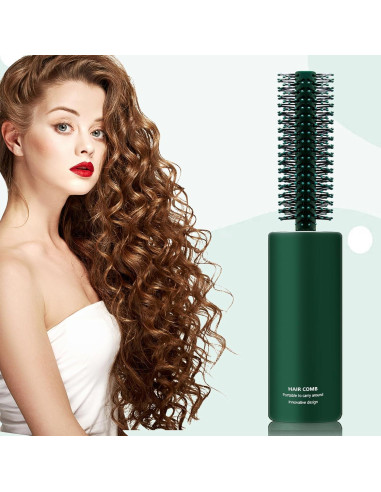 Cepillo Redondo de Viaje CANIPHA para Cabello Rizado y Liso Verde