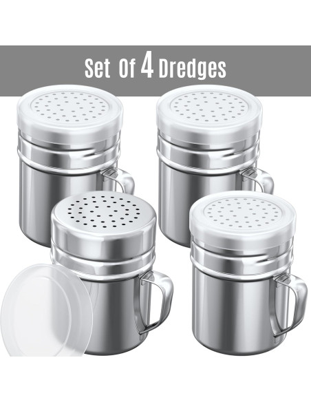 Juego de 4 Sacudidores de Sal y Pimienta CUSINIUM 10oz Acero Inoxidable