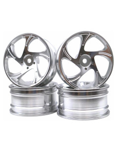 Neumáticos de Drift RC 1/10 Aluminio Plata 4 Pcs 12mm Hex