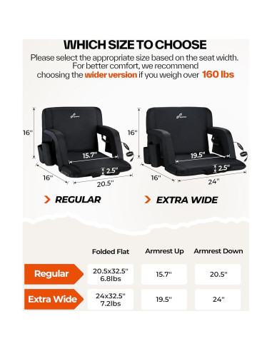 Asiento de Estadio Calentado Sportneer 52.1 cm 6 Posiciones