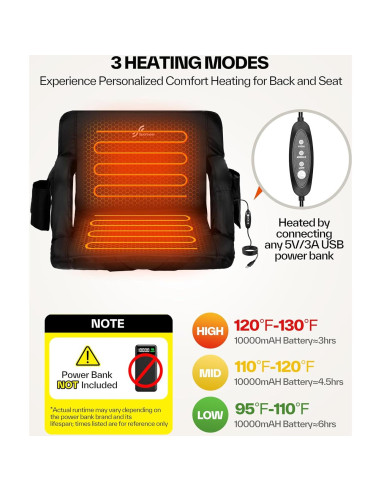 Asiento de Estadio Calentado Sportneer 52.1 cm 6 Posiciones