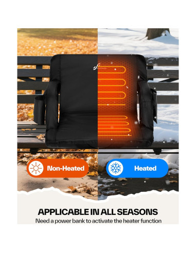 Asiento de Estadio Calentado Sportneer 52.1 cm 6 Posiciones