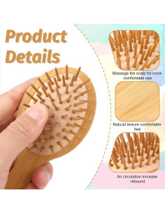 Cepillo Desenredante de Bambú Natural MOZEAT LENS 14x6cm 2