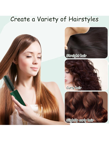 Cepillo Redondo de Viaje CANIPHA para Cabello Rizado y Liso Verde