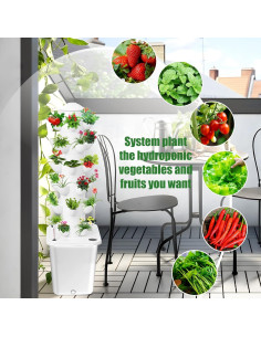 Torre Hidropónica KANQIDKG para 30 Plantas - Jardín Vertical 10L 2