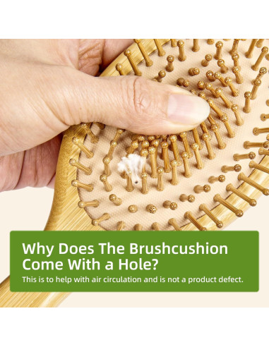 Cepillo de Paleta de Bambú Natural MRD para Desenredar 23.7x8cm