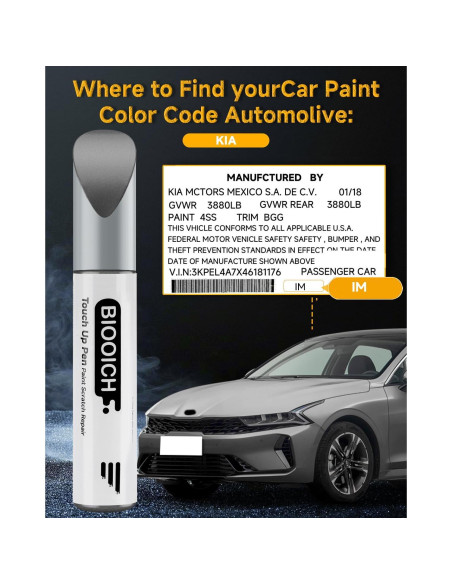 Pintura de Retoque BIOOICH Plata de Titanio para Kia 11.8ml