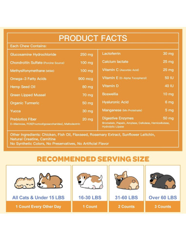 NATURE TARGET Glucosamina para Perros 180 Masticables Salud Articular