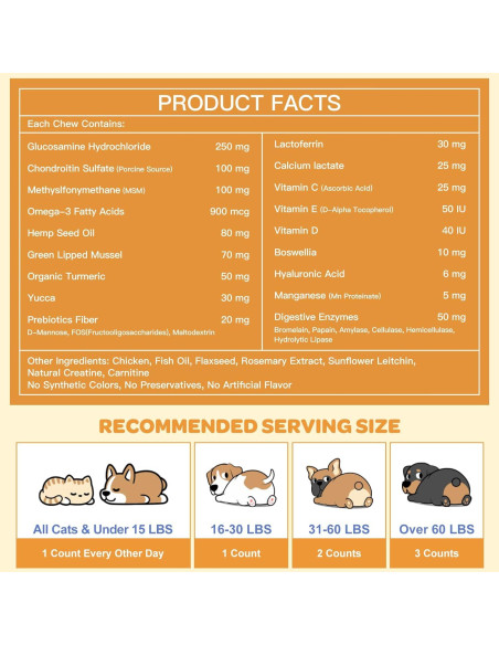 NATURE TARGET Glucosamina para Perros 180 Masticables Salud Articular