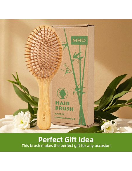 Cepillo de Paleta de Bambú Natural MRD para Desenredar 23.7x8cm