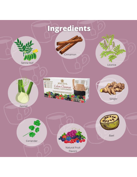 Té Herbal de Limpieza de Colon Hyleys - 42 Bolsitas Sin Cafeína