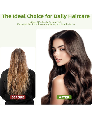 Cepillo de Paleta de Bambú Natural MRD para Desenredar 23.7x8cm