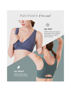 Sujetador de Lactancia Sin Costuras Mamaway Crossover Nude 2