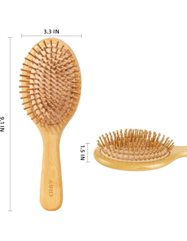 Cepillo de Paleta de Bambú Natural MRD para Desenredar 23.7x8cm