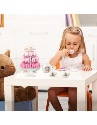 Juego de té miniatura Liberty Imports 16 piezas cerámica