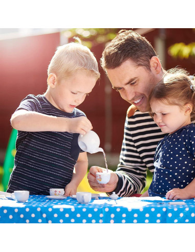 Juego de té miniatura Liberty Imports 16 piezas cerámica