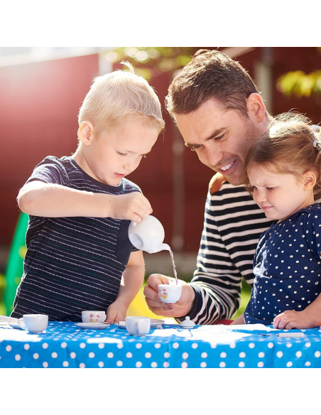 Juego de té miniatura Liberty Imports 16 piezas cerámica