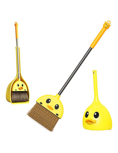 Juego de Escoba y Recogedor Mini VIPAMZ para Niños - Pato Amarillo