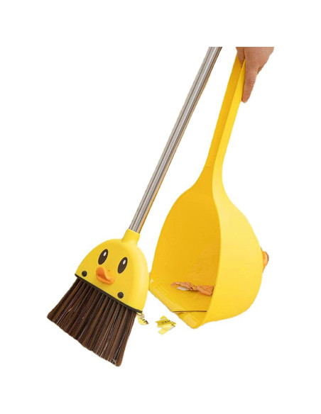 Juego de Escoba y Recogedor Mini VIPAMZ para Niños - Pato Amarillo