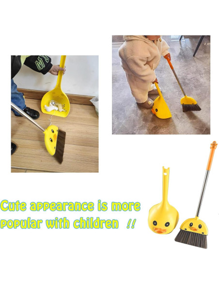 Juego de Escoba y Recogedor Mini VIPAMZ para Niños - Pato Amarillo