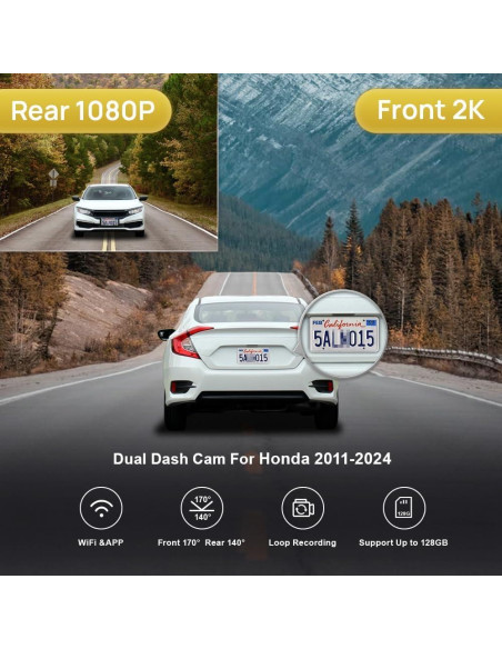 Cámara de Tablero Doble 2K Fitcamx para Honda 2011-2024