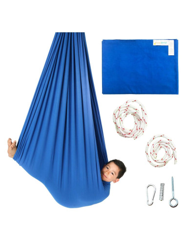 Hamaca Sensorial DreamGYM Extra Grande Azul 95% Algodón