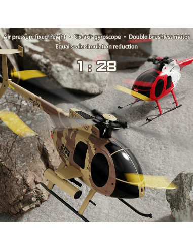 Helicóptero RC Hylukon C189 1:28 Militar con Giroscopio