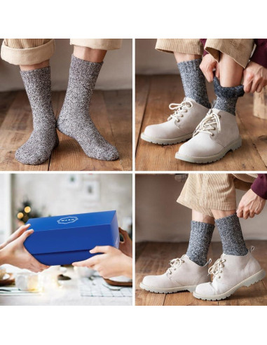Calcetines Térmicos HUGSWEET para Hombres - 4 Paquetes Multicolor