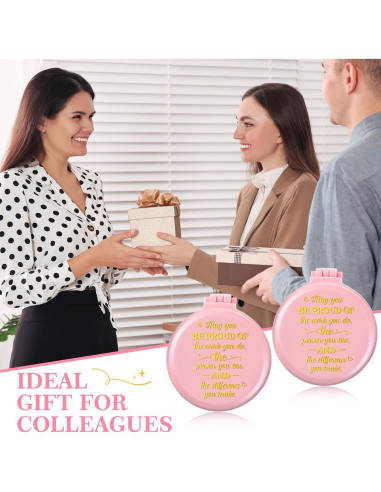 Set de 12 Cepillos de Pelo Plegables Leinuosen con Espejo Rosa