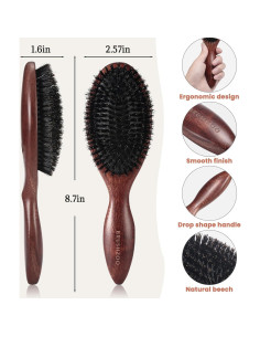 Cepillo de Cerdas de Jabalí BRUSHZOO para Cabello Fino 12cm 2