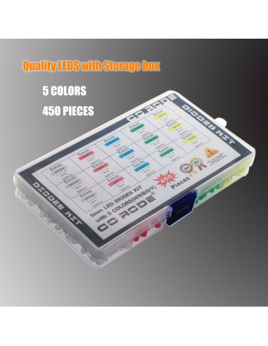 Kit de Diodos LED 5mm CO RODE 450pcs Multicolor
