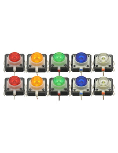 Interruptor Táctil Momentáneo LED 10 PCS 12x12mm 5 Colores